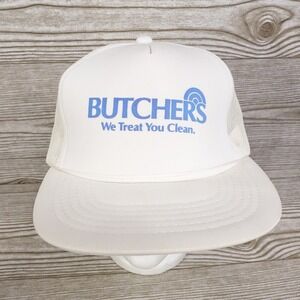 VINTAGE BUTCHERS WE TREAT YOU CLEAN FOAM SNAPBACK TRUCKER HAT CAP